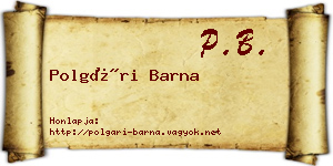 Polgári Barna névjegykártya